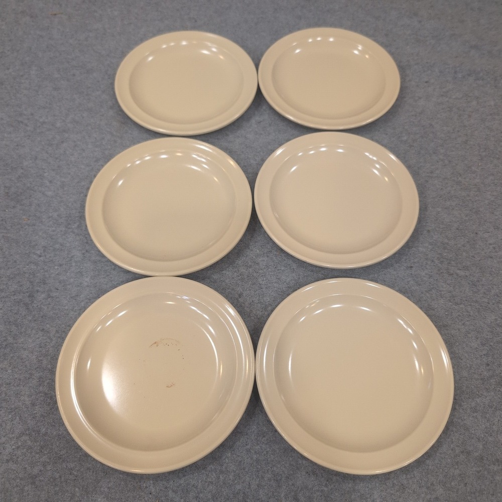 Vintage Super Don-Ite Edward Don & Co Chicago Tan Plates Set of 6 Melamine - Picture 2 of 4